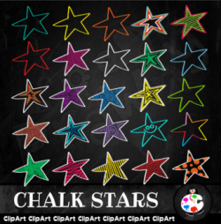 Chalk Star Symbol Clip Art by Prawny | Teachers Pay Teachers