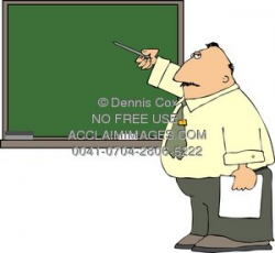 Clipart Illustration: Teacher At A Blackboard