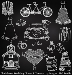Chalkboard Wedding Clipart & Vectors ~ Illustrations ~ Creative Market
