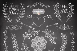 Chalkboard Rustic wedding clipart ~ Illustrations ~ Creative Market