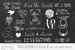 WEDDING CHALK CLIP ART ~ Illustrations ~ Creative Market