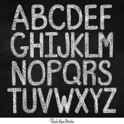 Chalk Alphabet Clip Art Digital Download Images - Digital Alphabet ...