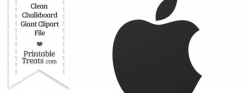 Clean Chalkboard Giant Apple Logo Clipart — Printable Treats.com