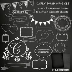 INSTANT DOWNLOAD- Chalk Board Frames PNG files Digital Scrapbook ...