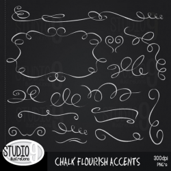 Chalkboard Clipart: CHALK FLOURISH ACCENTS Clip Art Flourishes ...