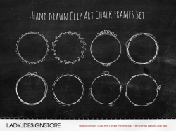 Hand drawn Clip Art Chalk Frames Set 8 Clip Art Chalk Photo
