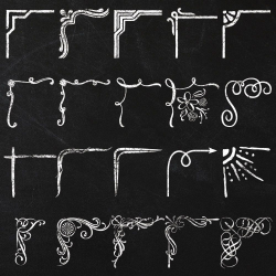 Chalkboard Decorative Corners Clipart. Can be used in any project ...