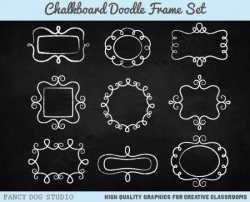 Doodled Chalk Frame Chalkboard Clip Art Set from Fancy Dog Studio on ...