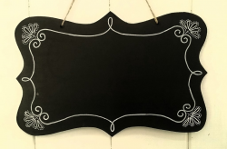 Hand drawn edging FANCY edged a4 size oblong ends Chalkboard sign ...