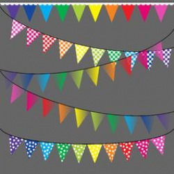 Pennant Banner Clip Art, Rainbow Bunting Clipart | Pennant banners ...