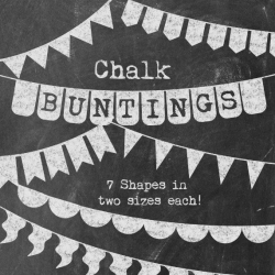 Chalkboard Buntings Clipart - Basic Chalk Banners - Simple ...