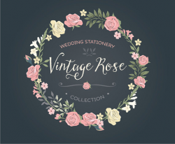 Vintage Wedding invitation floral wreath clipart collection: Rose ...
