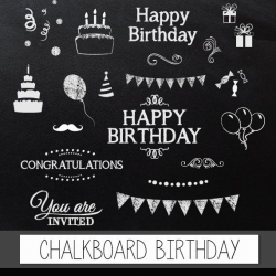Chalkboard clipart birthday: Digital clip art 