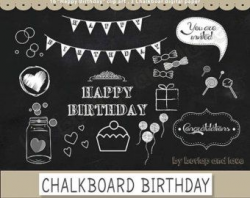 Chalkboard Clipart Chalkboard Birthday Clip by TheArtBoxDesigns ...