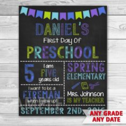 First Day of School Printable Chalkboard Sign | School photos ...