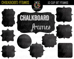 Chalkboard Frame Digital Chalkboard Frames Chalkboard Clipart ...