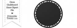 Clean Chalkboard Giant Stitched Circle Clipart — Printable Treats.com
