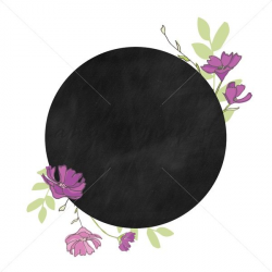 Black Chalkboard Frame Background With Flowers - Angie Makes Stock Shop