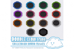 Round Framed Chalkboards TRASPARENT Bac | Design Bundles