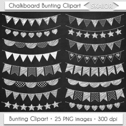 Chalkboard Bunting Clipart Flags Clipart Doodle Bunting Clipart ...