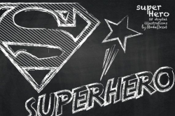 Superhero Cliparts Super Hero Chalkboard Clip Art by StudioDesset ...