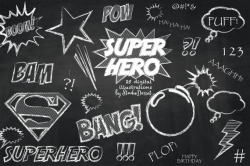 Superhero Cliparts, Super Hero Chalkboard Clip Art, Speech Bubble ...