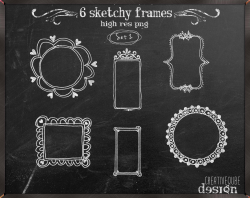 Frames clipart: Chalkboard hand drawn frames pack for
