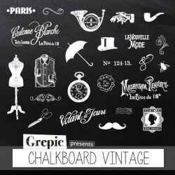 Chalkboard clipart Vintage digital clipart by Grepic - #vintage ...