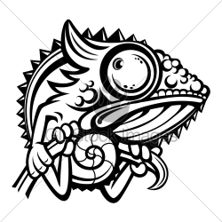Chameleon Cartoon Character Outline · GL Stock Images