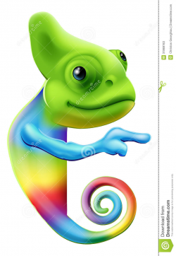 Rainbow Chameleon Clipart