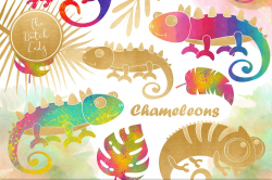 Chameleon Clipart Set ~ Illustrations ~ Creative Market