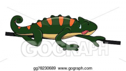 EPS Illustration - Climb chameleon. Vector Clipart gg78230689 - GoGraph