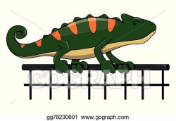 EPS Illustration - Climb chameleon. Vector Clipart gg78230691 - GoGraph