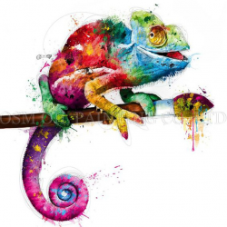 Skilled Artist Handmade Abstract Colorful Chameleon Oil Painting on ...