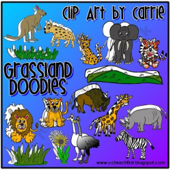 Grassland Habitat Doodles | Doodles, Clip art and Biomes