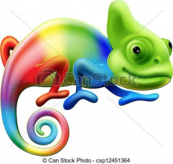 Vector - Rainbow chameleon - stock illustration, royalty free ...