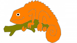 Camaleon Anaranjado En Rama Clip Art at Clker.com - vector clip art ...