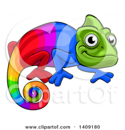 Rainbow Chameleon Clipart