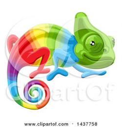 Chameleon clipart rainbow - Pencil and in color chameleon clipart ...