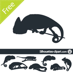Chameleons silhouettes | silhouettes clipart | Art-Silhouette ...