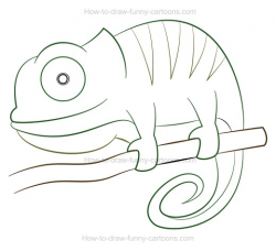 How to Draw A Cartoon Chameleon