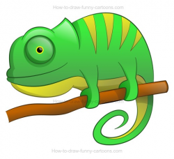 How to Draw A Cartoon Chameleon