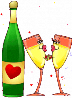 Free Animated Kiss | kissing champagne glasses.gif (89427 bytes ...
