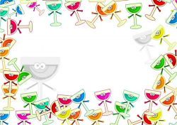 Cartoon Party Champagne Drinks Page Border Prawny Frame Clip Art ...