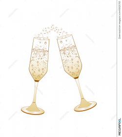 Champagne Glasses.golden Wedding Celebration Illustration 45825765 ...