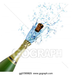 Vector Art - Explosion of champagne bottle cork. EPS clipart ...