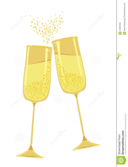 Gold Champagne Flutes Clipart