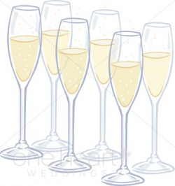 Clipart Champagne Flutes | Wedding Drinks Clipart