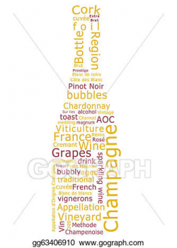 Drawing - Champagne word cloud. Clipart Drawing gg63406910 ...