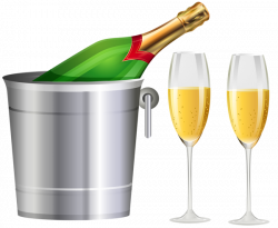 Champagne Bottle and Glasses Transparent Clip Art Image | Gallery ...